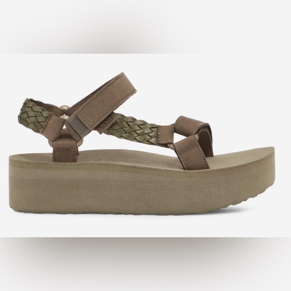 Teva Olive Green Platform Universal Interweave Sandals